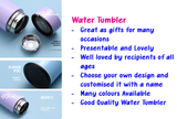 Customised Name Engraving on Two Tone Pastel Water Bottle / Insulated Temperature Indicator Water Tumbler