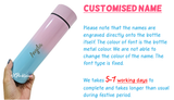 Customised Name Engraving on Two Tone Pastel Water Bottle / Insulated Temperature Indicator Water Tumbler