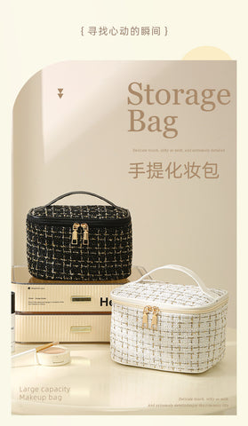 Queenie Tweed Storage Bag, Cosmetic Pouch, Travel Essentials