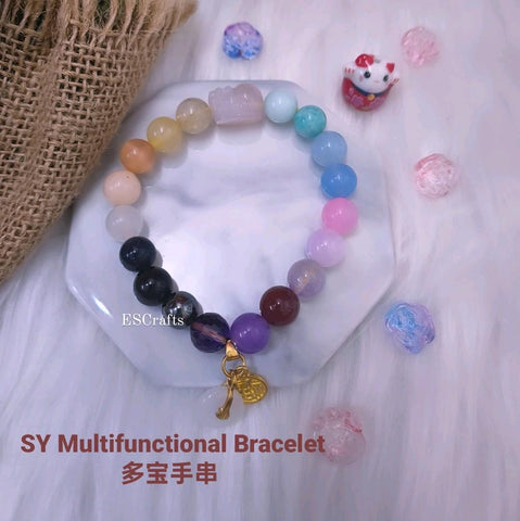 SY Multifunctional Bracelet 多宝手串, Crystal beads, Birthday Present, Christmas gifts, Healing