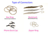 Customised Name Bookmark Keychain / Small Bead Dust Cap Keychain / Zipper Ring Keychain / Name Tag