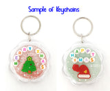 Christmas Personalised Crystal Name Keychain / Customised Resin Bag Tag