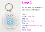 Christmas Personalised Crystal Name Keychain / Customised Resin Bag Tag