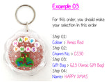 Christmas Personalised Crystal Name Keychain / Customised Resin Bag Tag