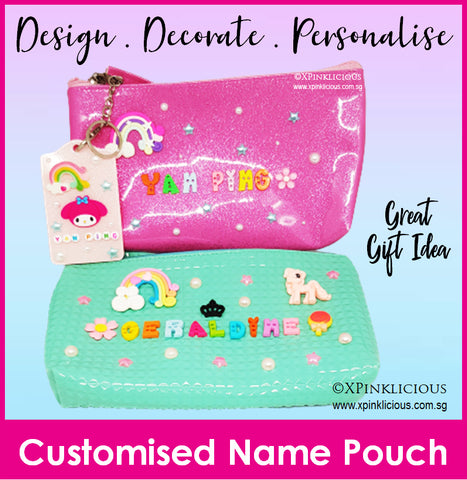DIY Pencil Pouch / Pencil Box / Cosmetic Pouch / Customised Name / Pencil Case Phone Pouch