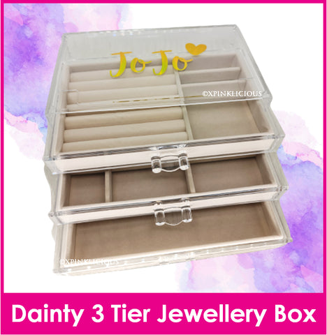 Customised Name Dainty Jewellery Storage Box / Elegant Jewel Box