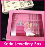 Customised Name Kerin Jewellery Storage Box / Organiser Case / Travel Essentials / Birthday Present / Christmas Gifts Ideas