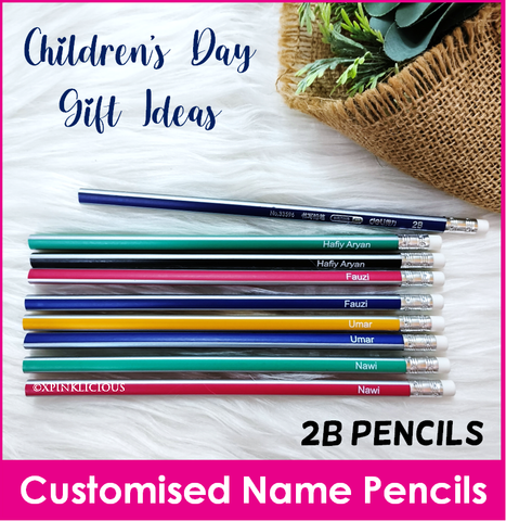 [ MOQ 20 sets ] Customised Name Printing on 2B Pencils / Stationery Items / Children Day Present / Student Gifts