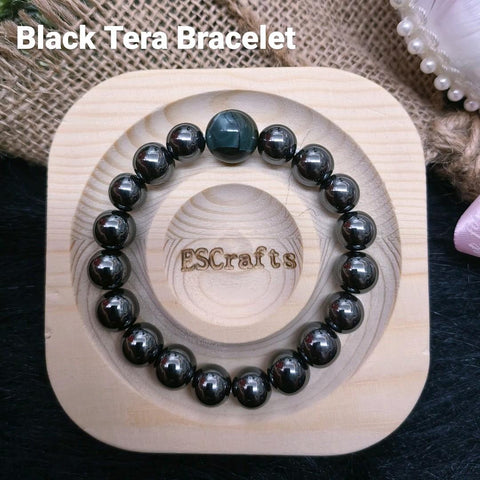 Black Tera Bracelet, Crystal beads, Birthday Present, Christmas gifts, Healing
