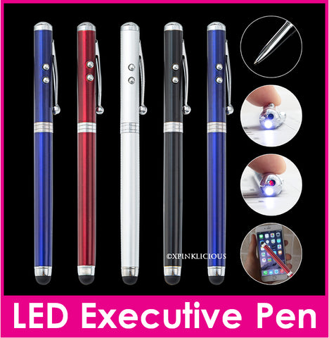 4-in-1 functions Lance LED Executive Pen / LED Light / Laser Pointer / Stylus Pen