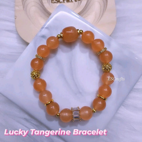 Lucky Tangerine Crystal Bracelet, Birthday Present, Christmas gifts