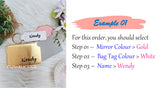 Awesome Gift Bag / Customised Name Printing on Awena Pocket Card Holder Size Mirror / Personalised Name Celine Elegant Bag Tag Keychain