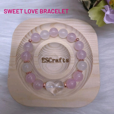 Sweet Love Bracelet, Birthday Present, Christmas gifts, Healing Crystals