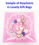 Christmas Xmas Customised Cartoon Ring Keychain / Personalised Name Bag Tag