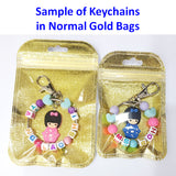 Hello Kitty, Peppa Pig, George, Gudetama / Customised Cartoon Ring Keychain / Personalised Name Bag Tag