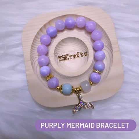 Purply Mermaid Bracelet, Crystal beads, Birthday Present, Christmas gifts, Healing