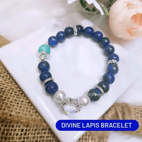 Divine Lapis Bracelet, Crystal Healing Bracelet, Birthday Gifts, Christmas Present