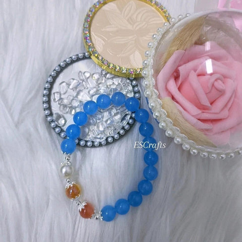 Cerulean Elegance Crystal Beads Bracelet