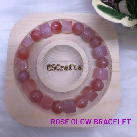 Rose Glow Bracelet, Birthday Present, Christmas gifts, Crystals