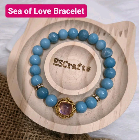 Sea of Love Bracelet, Crystal beads, Birthday Present, Christmas gifts, Healing