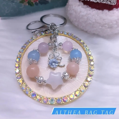 Althea Bag Tag / Crystal Beads / Keychain