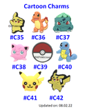 Pokemon, Pikachu, Charmander, Jinglypuff, Bulbsaur, Pokeball, Squirtle/ Customised Cartoon Ring Keychain / Personalised Name Bag Tag