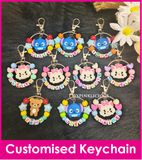 Tsum Head Mickey Minnie Donald Daisy Pooh Sullivan Stitch Frozen Alien Olaf  / Customised Cartoon Ring Keychain / Personalised Name Bag Tag (Copy) (Copy)