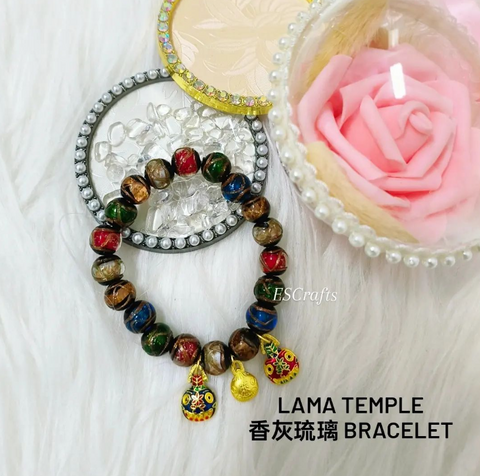 Lama Temple Bracelet 香灰琉璃手串, Crystal beads, Birthday Present, Christmas gifts