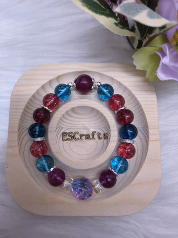 Vibrant Berry Bracelet, Crystal beads, Birthday Present, Christmas gifts, Healing