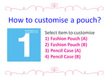 Fashionable Cosmetic Pouch / Customised Name / Pencil Case / Multi Functional Phone Pouch