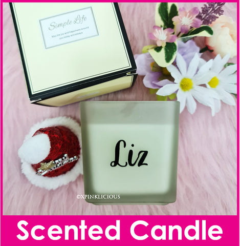 Customised Name Scented Soy Wax Candle in Glass Holder / Aromatic Candle
