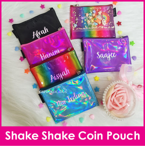 Customised Name Decal Vinyl on Shake Shake Coin Pouch