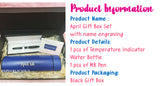 April Gift Box Set with Customised Name / Insulated Temperature Indicator Water Bottle / MB Pen