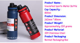 Customised Name Insulated Stainless Steel Sports / Gym / Bike / Big Capacity Water Bottle  (800ml)