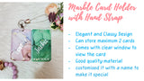 Customised Name on Marble Card Holder with Hand Strap / Ezlink Card / ID / Access Cards