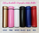 Insulated Temperature Indicator Water Bottle / Single Colour / Customised Name Decal Vinyl Sticker Tumbler Bottle