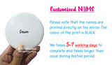 Customised Name Printing on LED Pocket Mirror / Personalised Name Portable Mirror