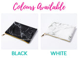 Customised Name Marble Prints PU Pouch / Cosmetic Make up Storage Pouch