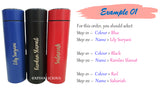 Customised Name Engraving on Temperature Indicator Water Tumbler / Insulated Water Bottle
