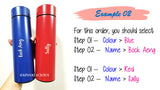 Customised Name Engraving on Temperature Indicator Water Tumbler / Insulated Water Bottle