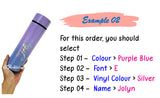 Customised Name Insulated Temperature Indicator Water Tumbler / Two Tone Pastel Bottle