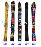 Cartoon Lanyard Strap for Ez-link ID Card Holders - Rilakkuma Superhero Avengers Marvel Logo Plain Black