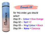 Customised Name Insulated Temperature Indicator Water Tumbler / Two Tone Pastel Bottle