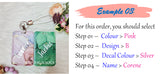 Customised Name on Marble Card Holder with Hand Strap / Ezlink Card / ID / Access Cards