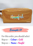 Customised Name Pencil Box / Personalised Stationery Pencil Case / Cosmetic Pouch (SPB)