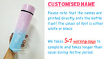 Customised Name Printing on Two Tone Pastel Water Bottle / Insulated Temperature Indicator Water Tumbler