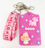 Customised Name Jelly Card Holder Sleeve with Lanyard or Key Ring Tag