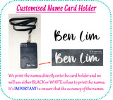 Customised Name Print Card Holder with Lanyard / Personalised Name Access Card Holder / Ezlink / Christmas Present / Teacher's Day Gift Ideas