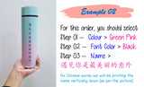 Customised Name Printing on Two Tone Pastel Water Bottle / Insulated Temperature Indicator Water Tumbler