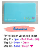 Customised Name Mask Holder / Mask Case / Face Mask Storage Box / Face Mask Casing